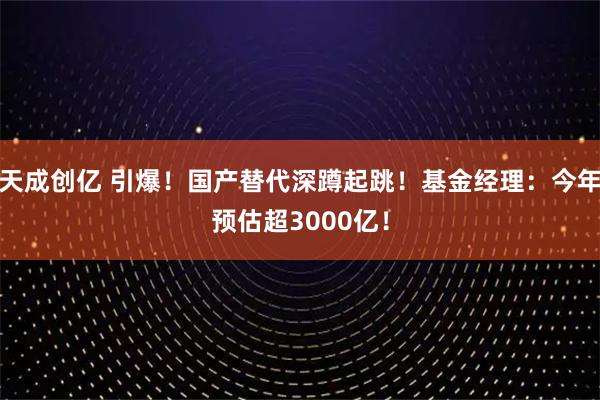 天成创亿 引爆！国产替代深蹲起跳！基金经理：今年预估超3000亿！